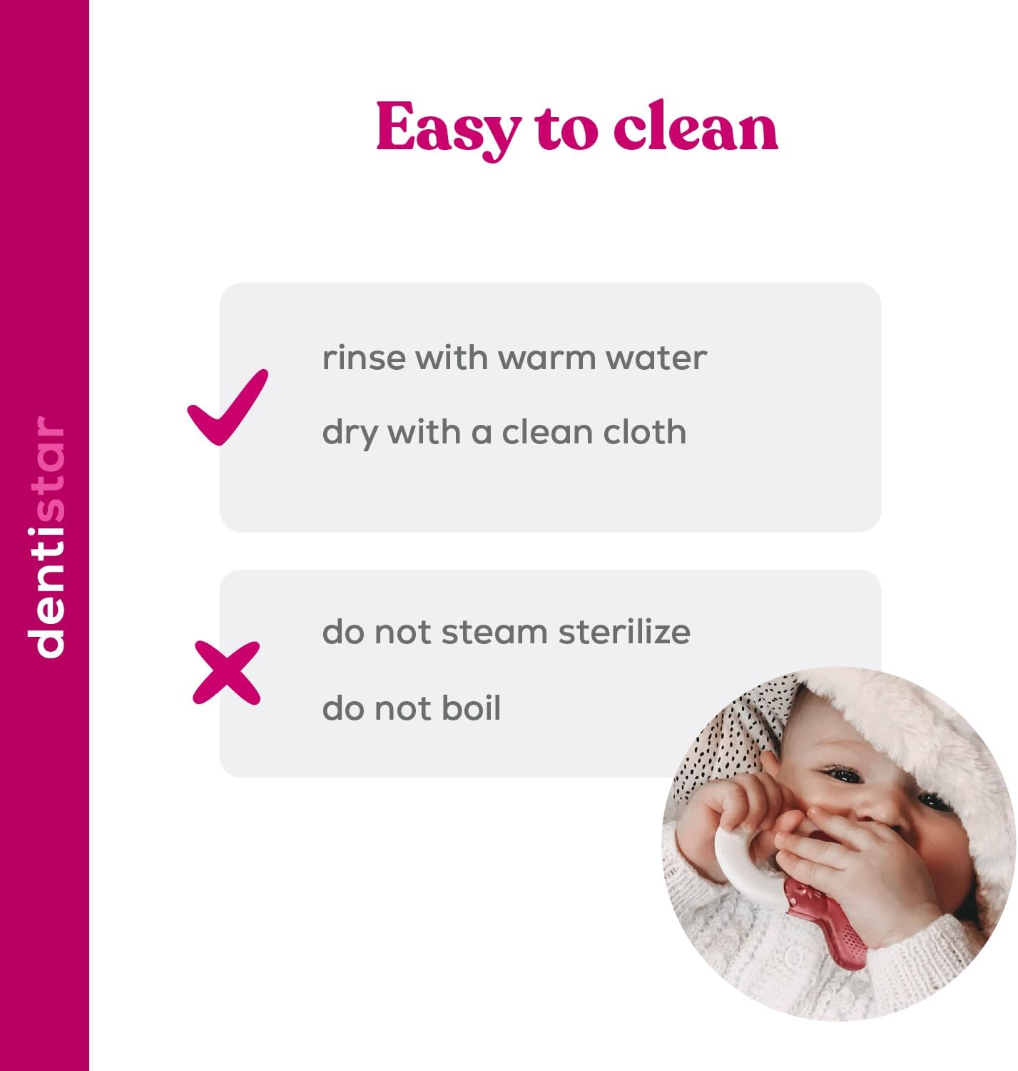 Dentistar Cool Teething Star Teething Baby Toy para bebês de 3 meses ou mais, anel de dentição de silicone macio para dente