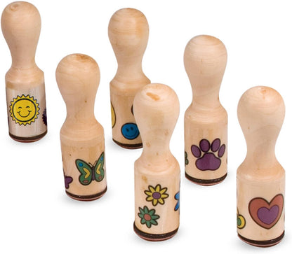 ¡Las pistas de Melissa y Doug Blue y tú! Sellos con mango de madera y bloc de actividades.