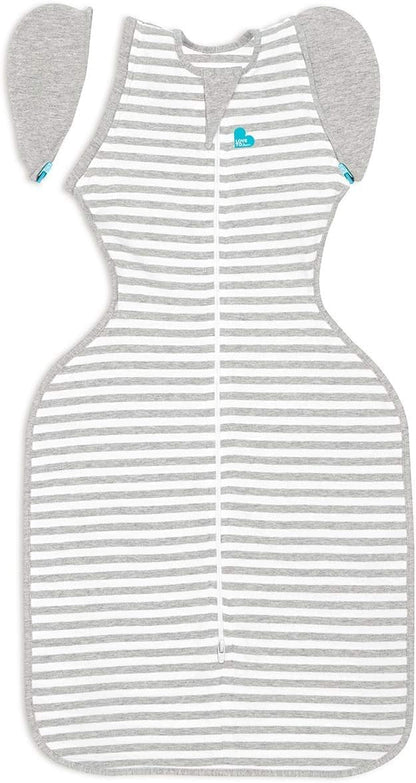 Love To Dream™ Swaddle Saco de Transição UP™, Extra Grande (11–14 kg) – Cinza | Ajuste perfeito com abas removíveis | 1.0 Tog | Ideal para primavera e verão (20–24 °C) | Algodão lavável à máquina com zíper duplo