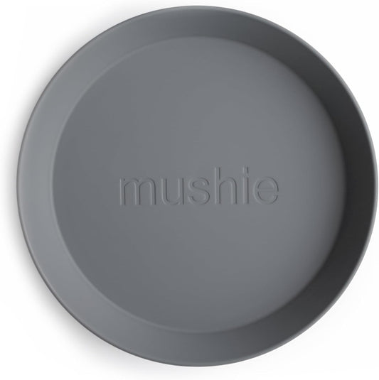 Mushie Pratos para Crianças | Conjunto de 2 Peças | Reutilizáveis e Livres de BPA | Podem ser Lavados na Lava-louças e Usados no Micro-ondas | Fabricados na Dinamarca | Redondos (Fumê)