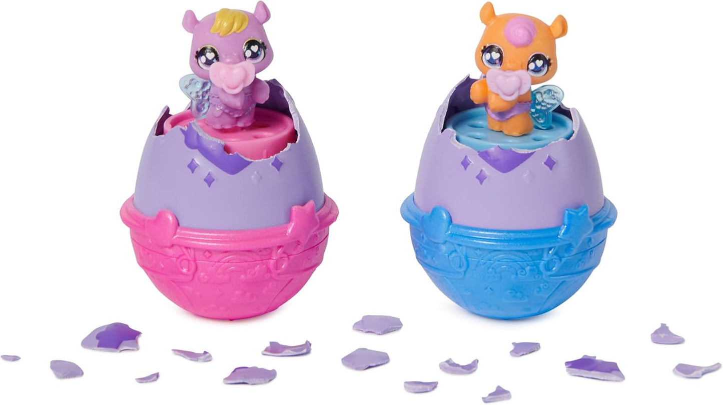 HATCHIMALS Alive, Make a Splash Playset com 15 acessórios, banheira, 2 mini figuras que mudam de cor em ovos que se chocam sozinhos, brinquedos infantis para meninas e meninos