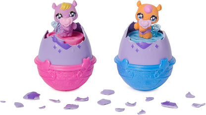 HATCHIMALS Alive, Make a Splash Playset com 15 acessórios, banheira, 2 mini figuras que mudam de cor em ovos que se chocam sozinhos, brinquedos infantis para meninas e meninos