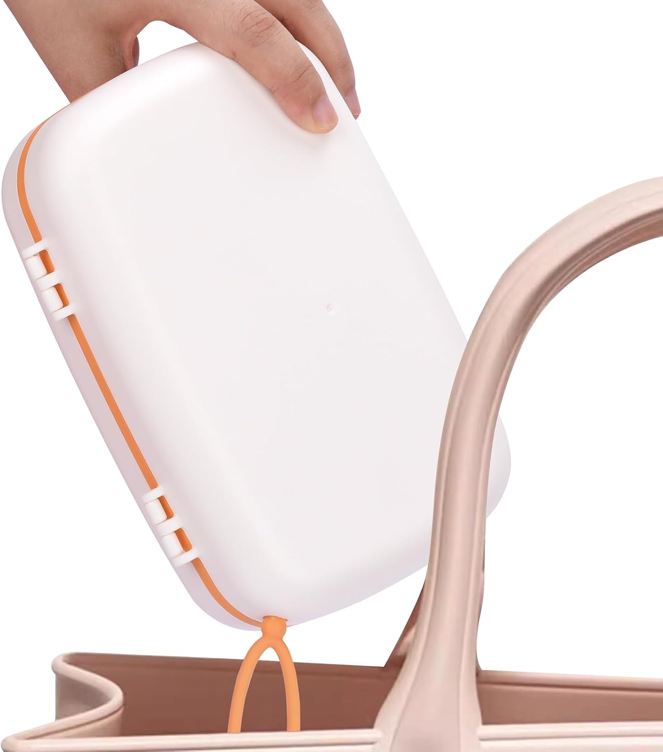 Bebamour Conjunto de escovas para mamadeira 7 em 1, kit de limpeza portátil, laranja