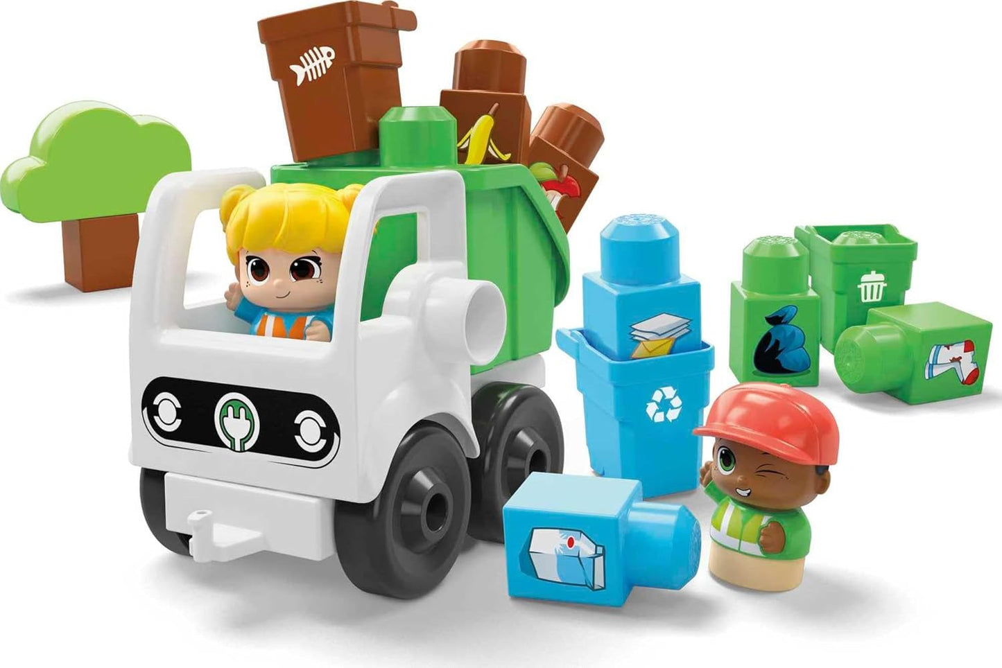 MEGA BLOKS Blocos de construção infantis Fisher-Price, classificação e reciclagem de cidade verde