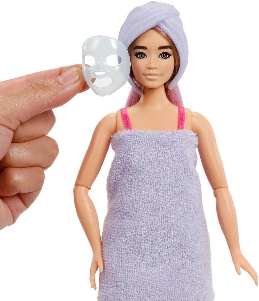 Barbie Festa sem Caixa: Boneca e Acessórios, Série Festa Glamourosa com 10 Surpresas, Incluindo Boneca Rosa Brilhante que Muda de Cor, JFY67