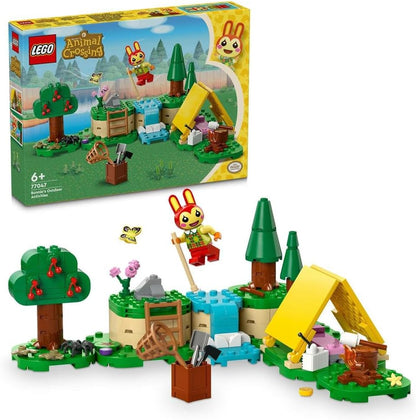 LEGO Brinquedo criativo montável para atividades ao ar livre de Animal Crossing Bunnie para crianças, meninas e meninos de mais de 6 anos, com barraca e minifigura de coelho do videogame, ideia de presente de aniversário 77047