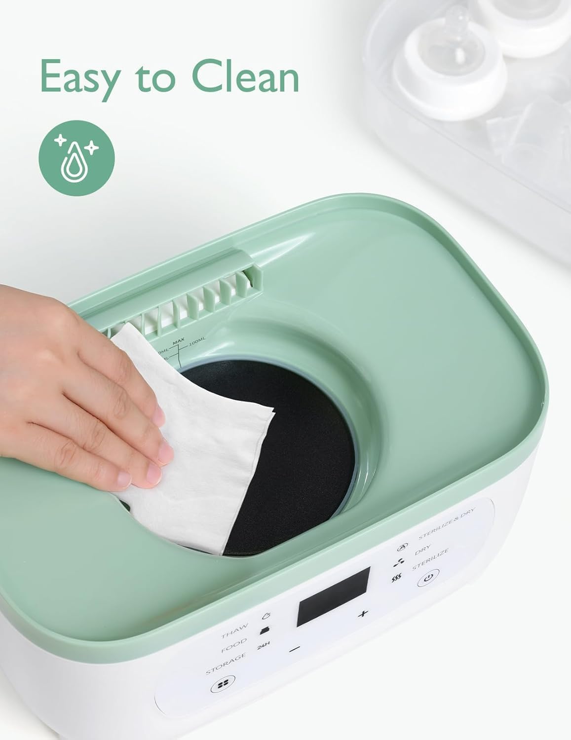 Momcozy Esterilizador e secador de mamadeiras a vapor elétrico, multifuncional 8 em 1, adequado para mamadeiras, acessórios de bomba de leite e artigos de bebê, faixa de preço intermediária.