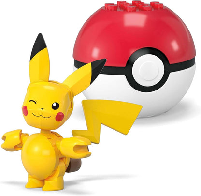 MEGA Conjunto de Brinquedos de Montar Pokémon (Figura de Ação), Pacote com 2 Pokébolas (Pikachu e Ditto) com 42 Peças, para Crianças, JCT43