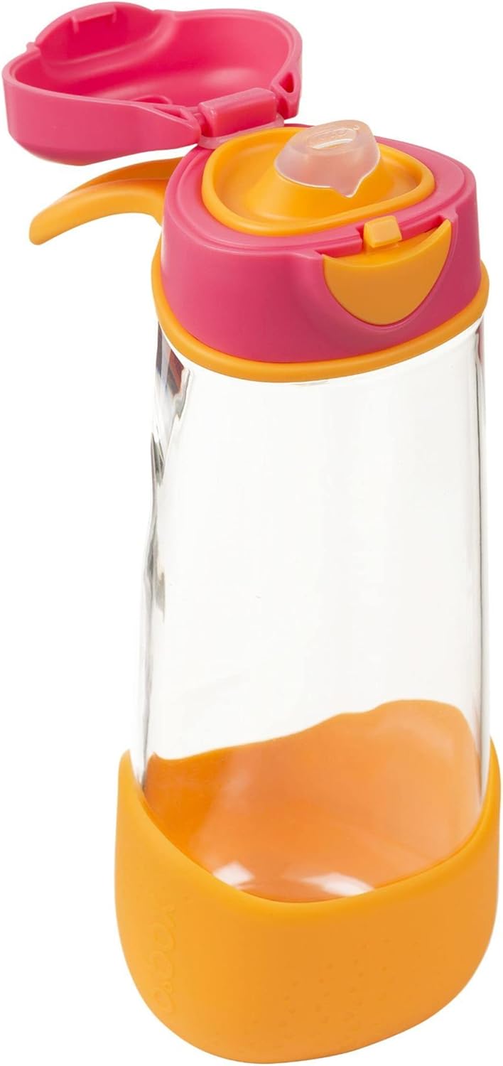 b.box Garrafa de água e bebidas Sport Spout | Garrafa com fácil aderência e tampa à prova de vazamentos | Design moderno e divertido para crianças, incline e beba | 600ml/20