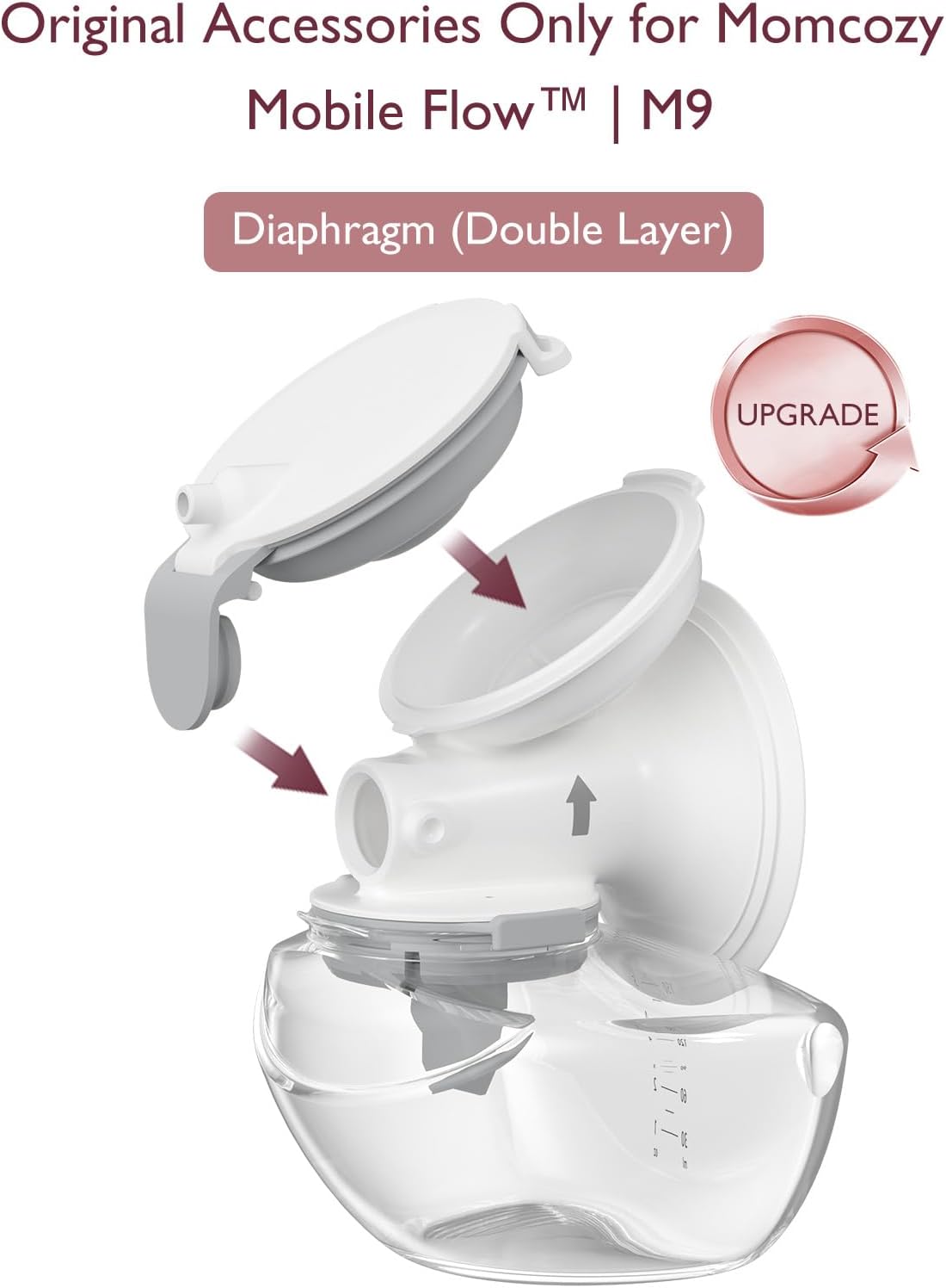 Momcozy Diafragma Mobile Flow | M9 Upgrade, Acessórios de Reposição Originais para Bomba de Tirar Leite Momcozy Mobile Flow | M9 Upgrade, 2 unidades