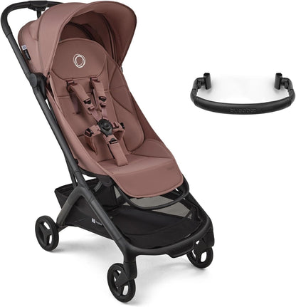 Bugaboo Carrinho de Bebê Butterfly 2 – Leve, para Viagem e Tamanho de Bagagem de Mão – Kit com Barra de Proteção – Dobrável com uma Mão, Assento Reclinável, Cesto de Armazenamento e Alça de Transporte – Rosa Empoeirado (Dusty Pink)