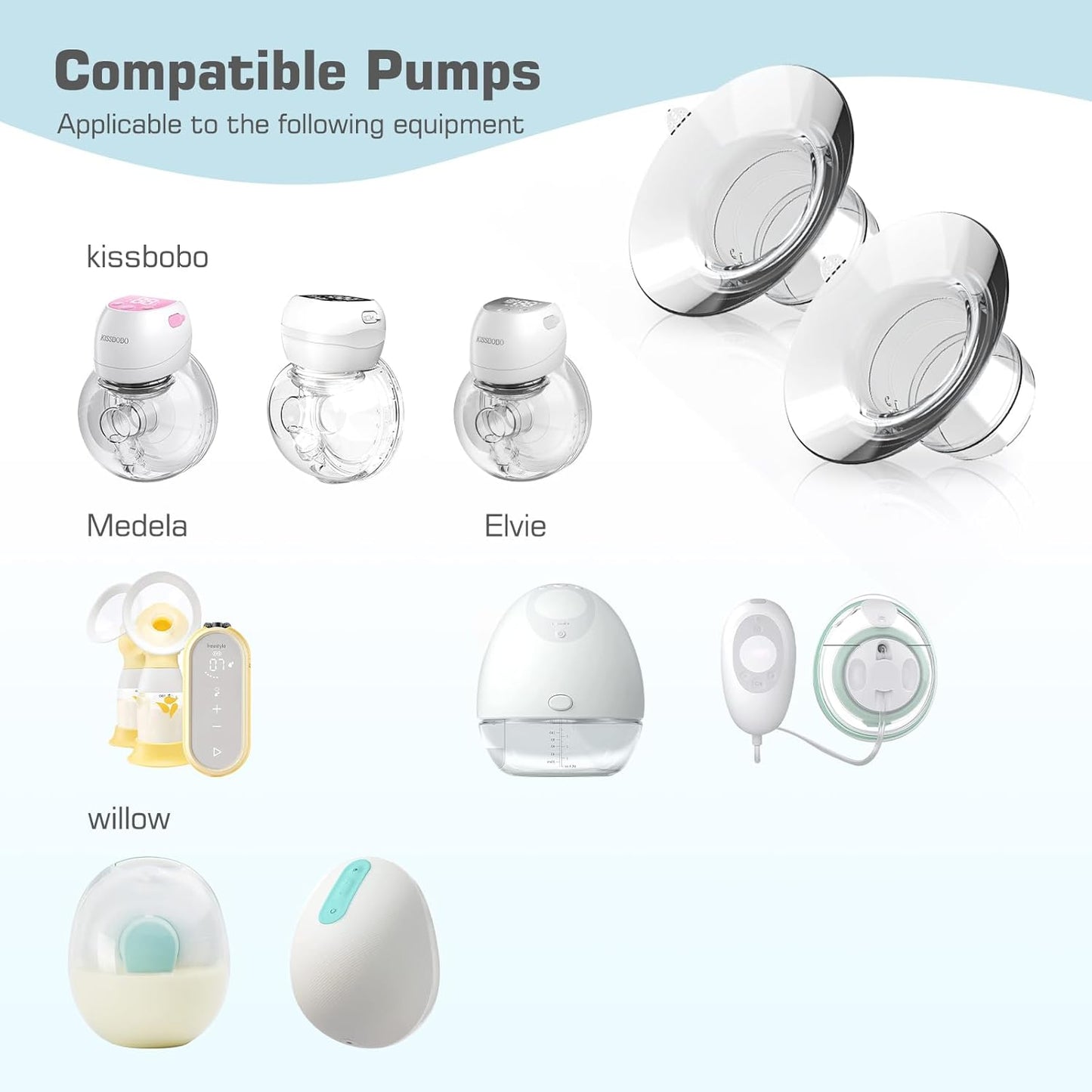 Diafragma de silicona compatible con Momcozy S9/S12/S9pro/S12pro, extractor de leche portátil, válvula general de pico de pato y accesorios de diafragma de silicona (juego de 2 piezas)