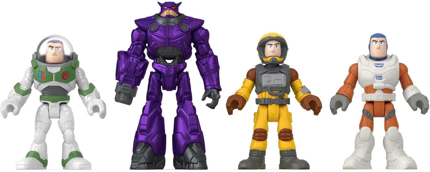 Fisher-Price Imaginext e Disney Buzz Lightyear Missão Multiuso Astronautas Espaciais com 4 Figuras de Ação para crianças em idade pré-escolar, a partir de 3 anos.