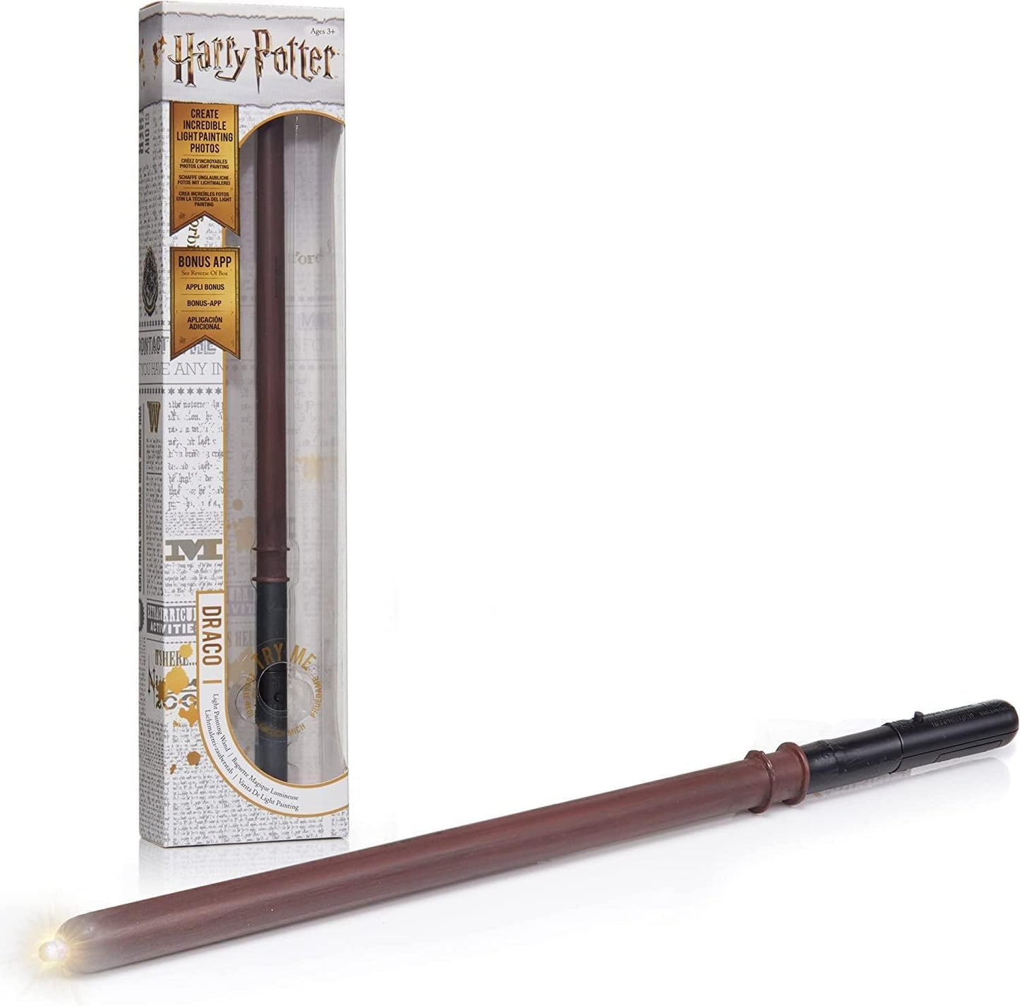 WOW! STUFF Varinha Harry Potter Lumos de 2,13 m com Luz | Presentes, Brinquedos e Colecionáveis Oficiais do Mundo Mágico | Acessório de Fantasia para Brincar de Personagem ou Vestir para Fãs, Meninas e Meninos, de 3 anos ou mais até Adultos