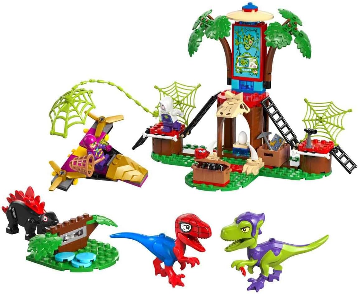 LEGO 11200 Marvel Spidey e Gobby’s Raptor Battle no Tree House HQ, conjunto de brinquedos de construção e dinossauros para crianças, presente para meninos, meninas e fãs de 4 anos ou mais do Spidey and His Amazing Friends Show