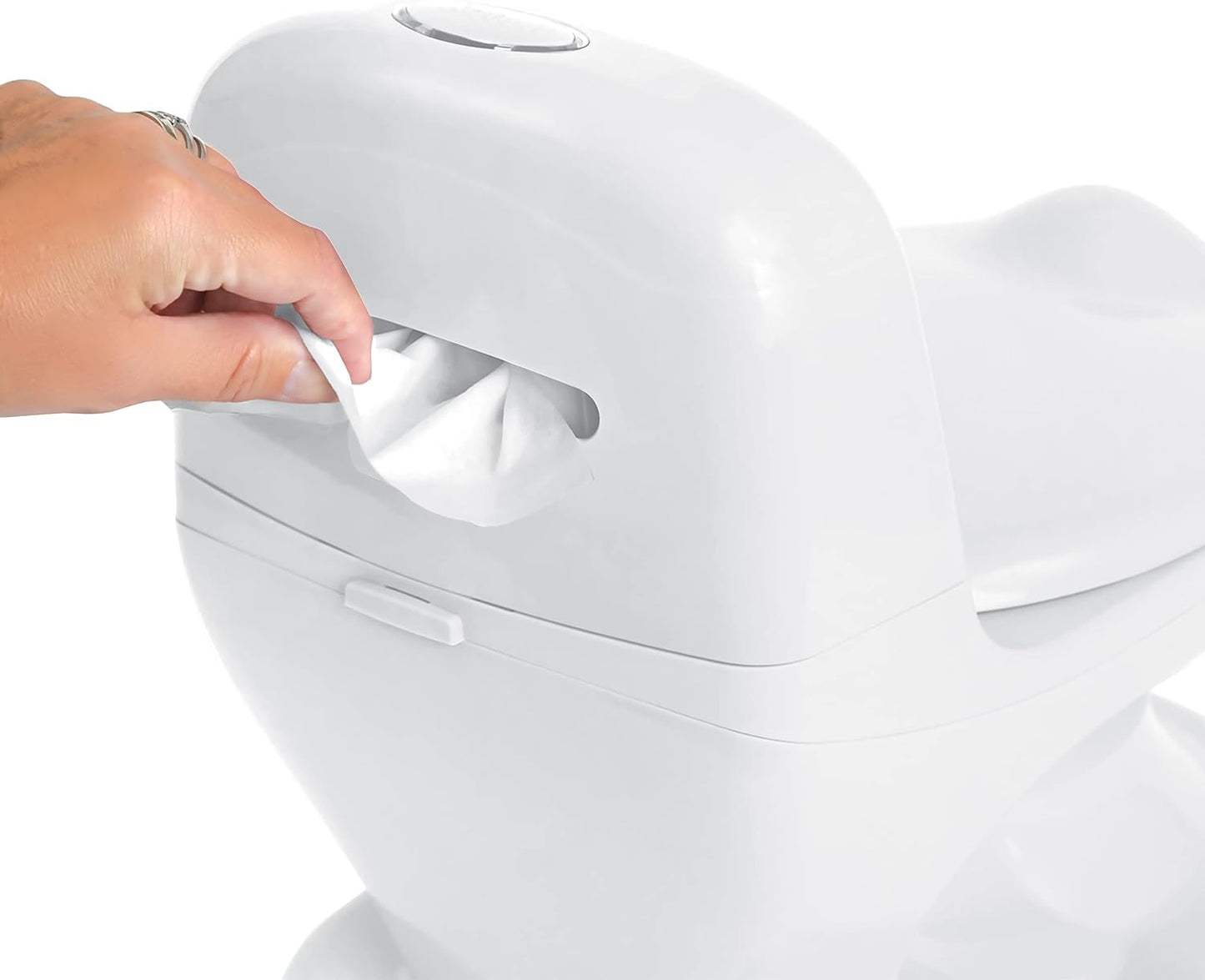 Nuby My Real Urinal Potty Training Toilet para meninos com botão de descarga realista e som para bebês e crianças, branco