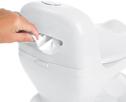 Nuby My Real Urinal Potty Training Toilet para meninos com botão de descarga realista e som para bebês e crianças, branco