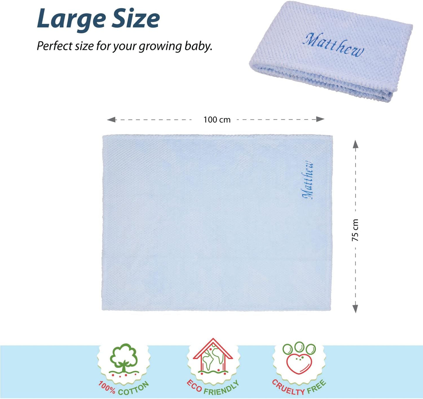 Cobertor de bebê personalizado para recém-nascido – Cobertor macio e fofinho para recém-nascidos – Cobertores personalizados para bebês - 75 cm x 100 cm