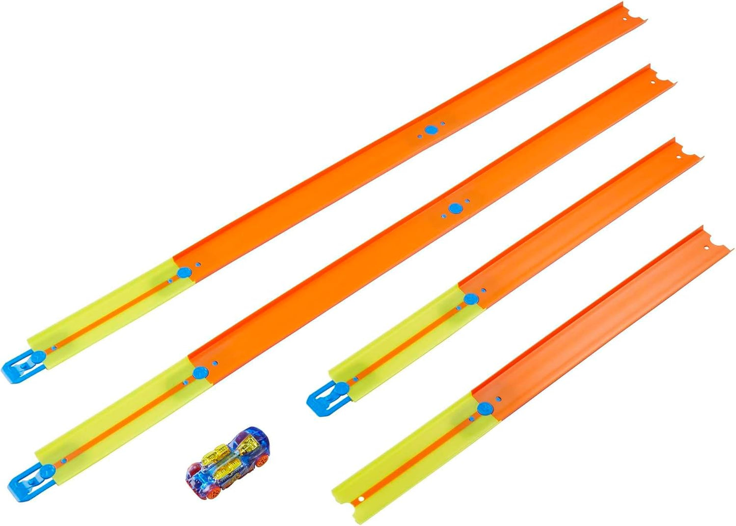Hot Wheels Kit Inicial Track Builder Unlimited Basic Track Pack para Construções Adicionais com 10 Peças de Pista, 9 Conectores e um Carrinho Hot Wheels em Escala 1:64 para Crianças a partir de 6 Anos, GVG13