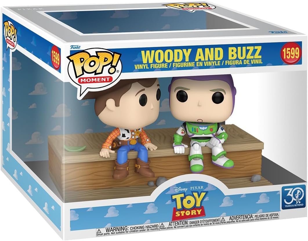Funko Pop! Moment: Toy Story 30th - Woody e Buzz - Boneco colecionável de vinil - Ideia para presente - Produtos oficiais - Brinquedos para crianças e adultos - Fãs de cinema - Boneco modelo para colecionadores e exposição