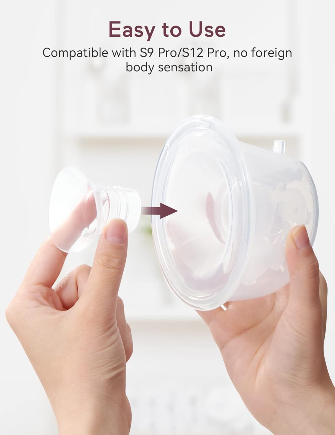 Momcozy Inserção de flange Momcozy 21 mm para S9 Pro/S12 Pro. Acessórios originais de substituição para bomba tira leite S9 Pro/S12 Pro, 1 unidade