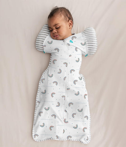 Love To Dream™ Saco de Transição Swaddle UP™, Grande (8,5–11 kg) – Rainbow Dream | Ajuste perfeito com abas removíveis | 1.0 Tog | Ideal para primavera e verão (20–24 °C) | Algodão lavável à máquina com zíper duplo