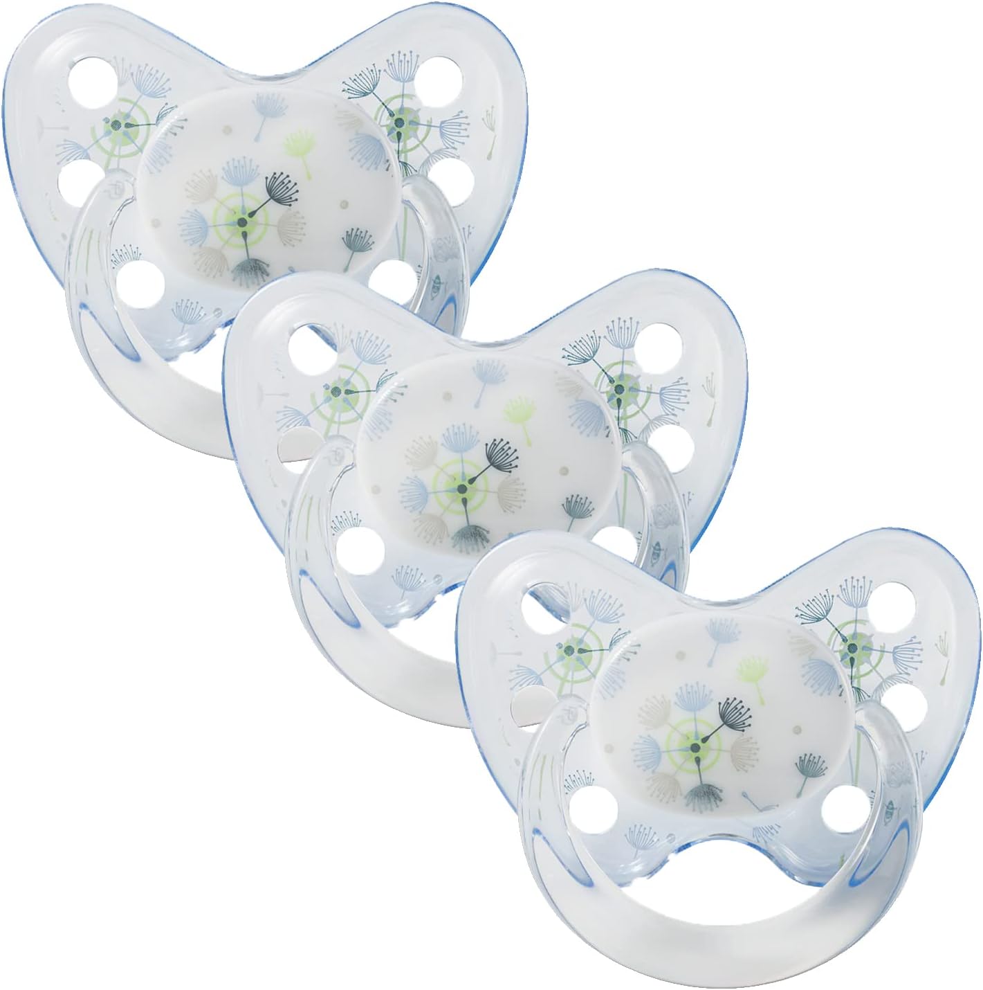 dentista Conjunto de chupeta de silicone para com 3 - Tamanho 2, 6 a 14 meses - Chupeta de silicone compatível com dentes e mandíbulas com degrau dentário - sem BPA