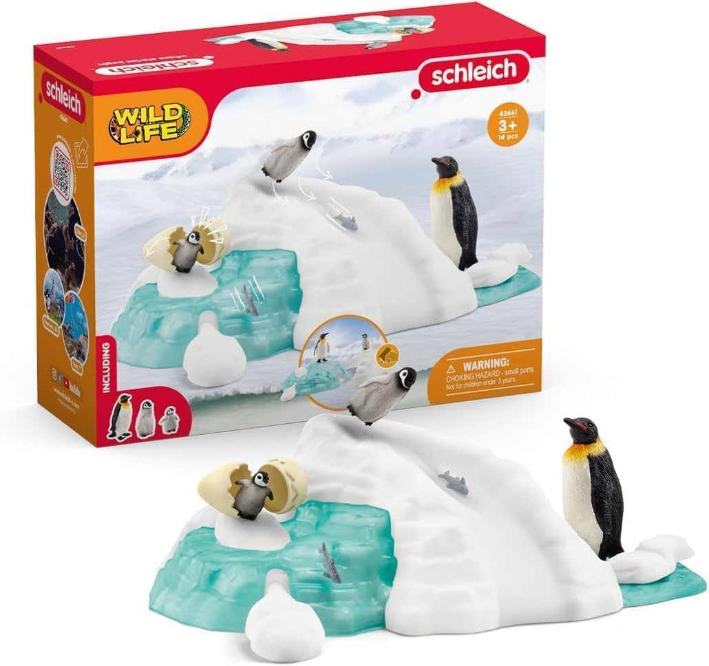 Schleich 42661 Penguin Family Fun, a partir de 3 anos, WILD LIFE - Con