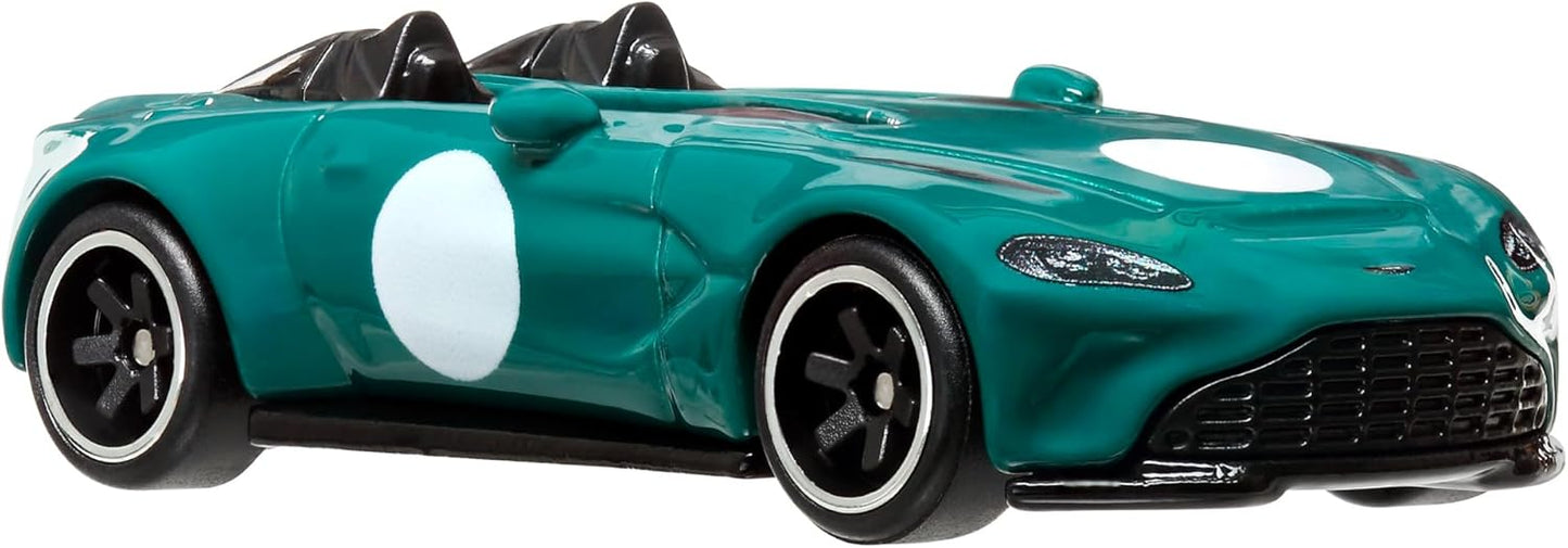 Hot Wheels Carrinho de brinquedo colecionável Premium Car Culture, escala 1:64, Aston Martin V12 Speedster em metal fundido com pneus Real Riders, HKC78
