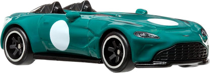 Hot Wheels Carrinho de brinquedo colecionável Premium Car Culture, escala 1:64, Aston Martin V12 Speedster em metal fundido com pneus Real Riders, HKC78