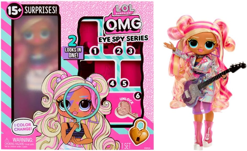 L.O.L. Surprise! Série OMG Eye Spy - Rockstar - Inclui 1 boneca, vem com roupas e acessórios, resolva pistas e desbloqueie surpresas, colecione todas as 4 bonecas.
