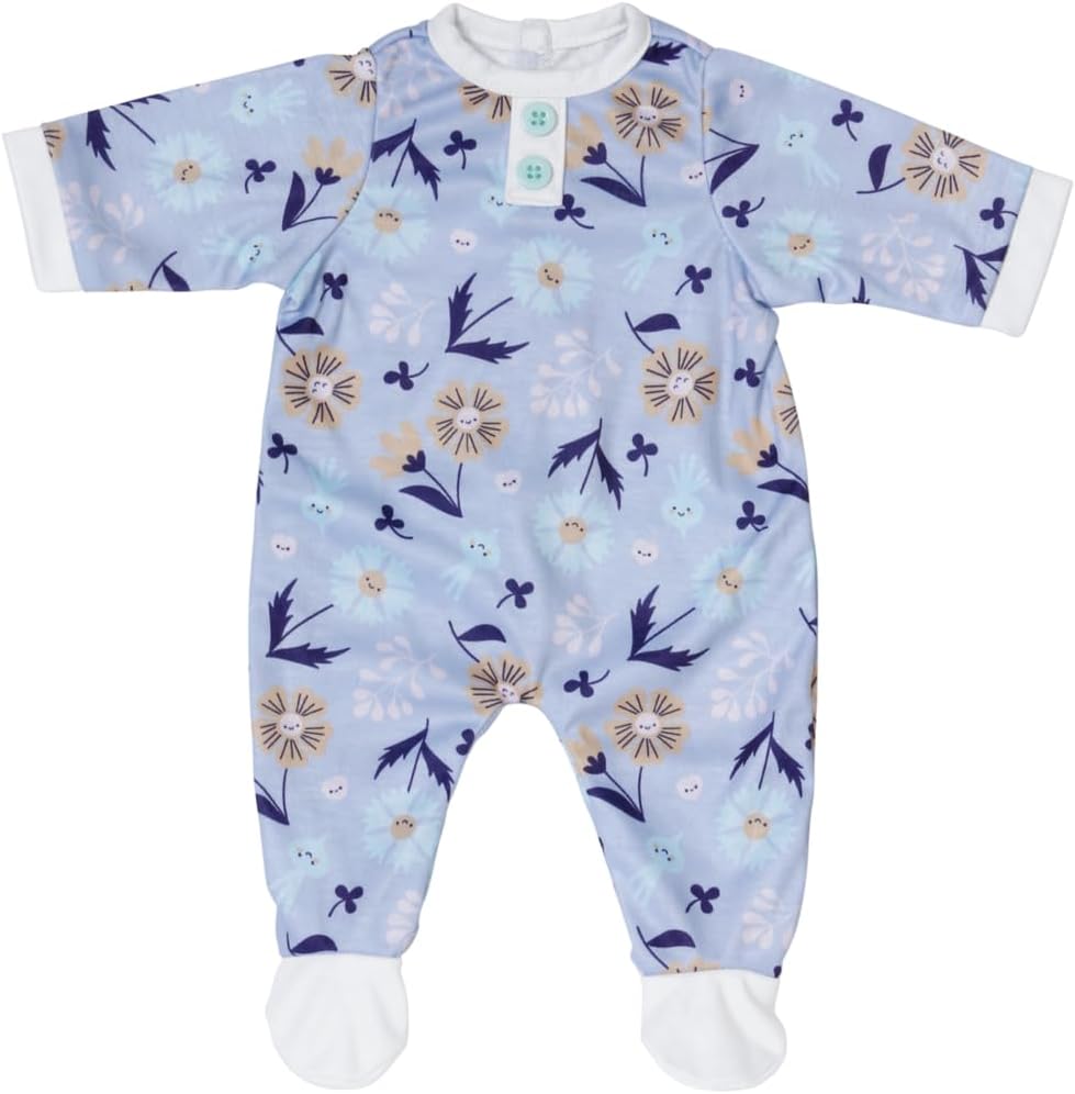 Baby Annabell Macacão azul - Tecido macio com estampa floral - Serve em qualquer boneca Baby Annabell e BABY born de 43 cm - Indicado para crianças a partir de 3 anos