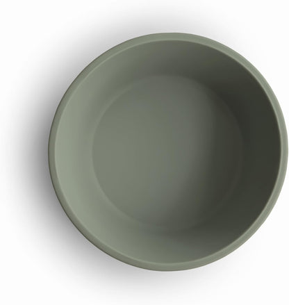 Mushie Tigela de silicone com ventosa, tigela antiderrapante com ventosa para bebês e crianças pequenas, material: silicone de qualidade alimentar, pode ser lavada na lava-louças e usada no micro-ondas (tomilho seco)
