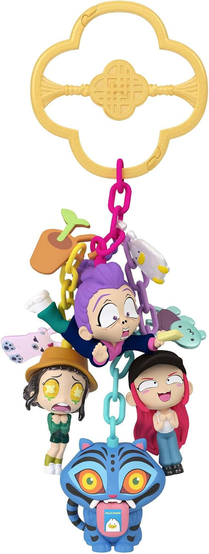 Mattel KPop Demon Hunters, Hello Friend Mini Reveal | Miniaturas colecionáveis de 1,5 polegada (aprox. 3,8 cm) com função de chaveiro – HUNTR/X, Saja Boys, Derpy e outros – Inclui pingente e acessórios – JRN57