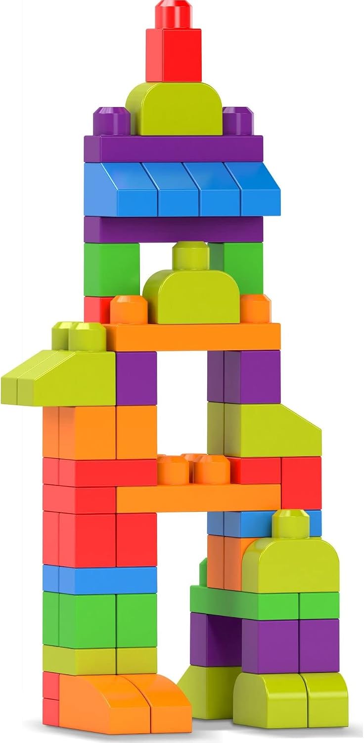 Mega Blocos de Montar Bloks Fisher-Price – Brinquedo para Crianças Pequenas (1 a 3 anos) – Conjunto "Build 'N Create" com 250 Peças