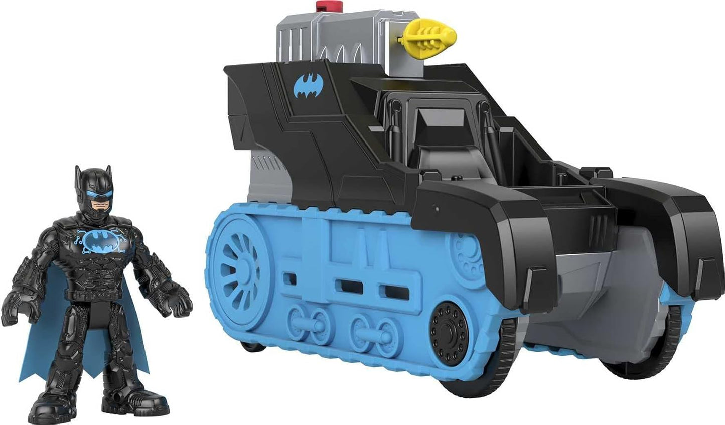 Fisher Price Imaginext GVW26 DC Super Friends Bat-Tech Tank, veículo de empurrar com figura do Batman para crianças em idade pré-escolar de 3 a 8 anos, multicolorido, 13,9 cm x 9,6 cm x 19,9 cm