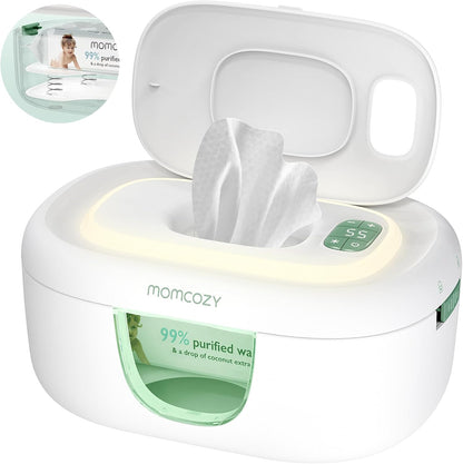 Momcozy Aquecedor de lenços umedecidos para bebês , design inovador com mola, dispensador de grande capacidade