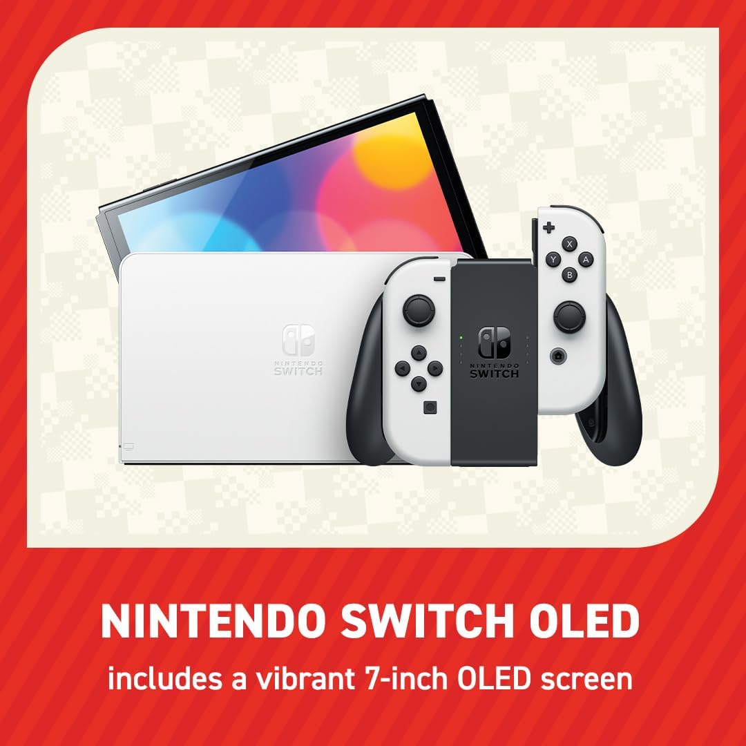 Nintendo Switch - Modelo OLED (branco) + Super Mario Bros. Wonder Switch pré-instalado online Código de resgate de assinatura de 12 meses
