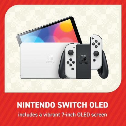 Nintendo Switch - Modelo OLED (branco) + Super Mario Bros. Wonder Switch pré-instalado online Código de resgate de assinatura de 12 meses