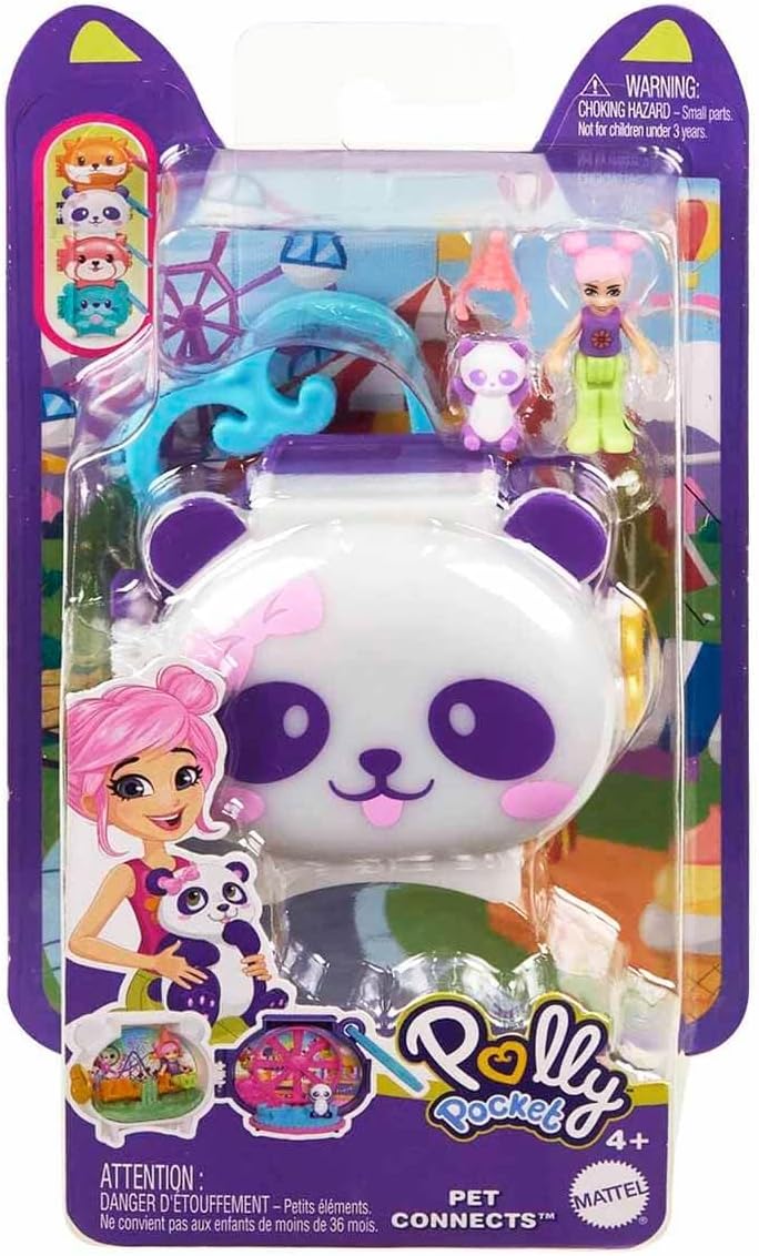Polly Pocket Conjunto compacto de brinquedos fofinhos GYV99 Panda, HRD