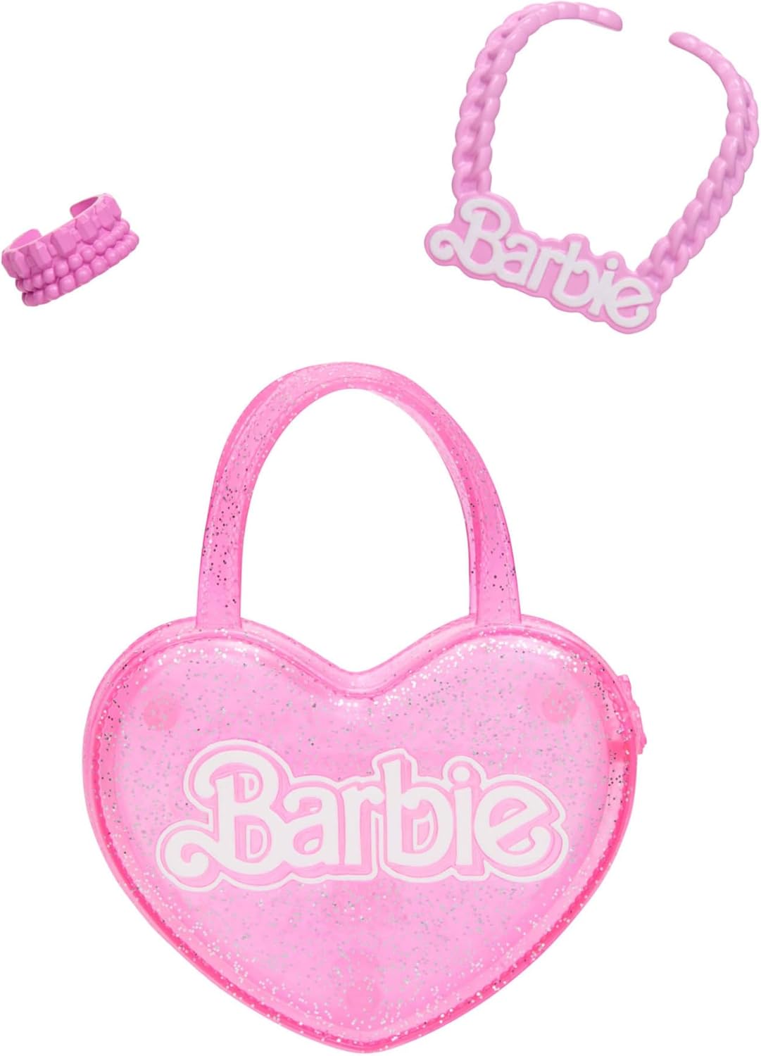 Barbie Fashion Doll Loira de 71 cm com Roupas Removíveis, Blusa Rosa, Saia Jeans, Botas de Cowboy, Colar e Bolsa como Acessórios, HYT84