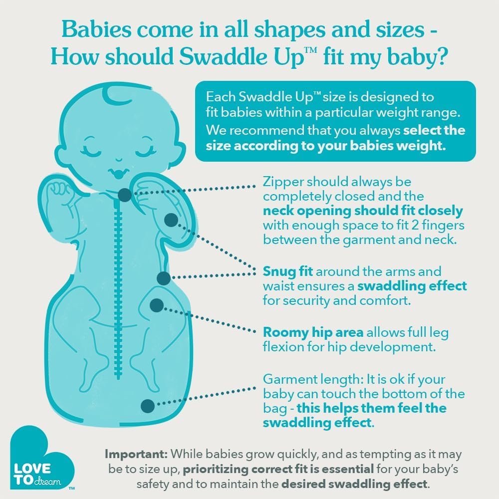 Love To Dream™ Swaddle UP™, Médio 6–8,5 kg – You Are My White | Ajuste perfeito, promove uma rotina de sono saudável | 0,2 Tog Ideal para primavera e verão (24–27 °C) | Algodão lavável à máquina com zíper duplo