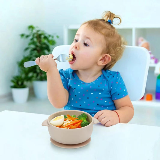 PandaEar Tigelas de silicone com ventosa para bebês | Conjunto com 3 tigelas com ventosa para bebês, crianças pequenas e bebês | Conjunto de tigelas para alimentação de bebês | Macias, seguras e livres de BPA,