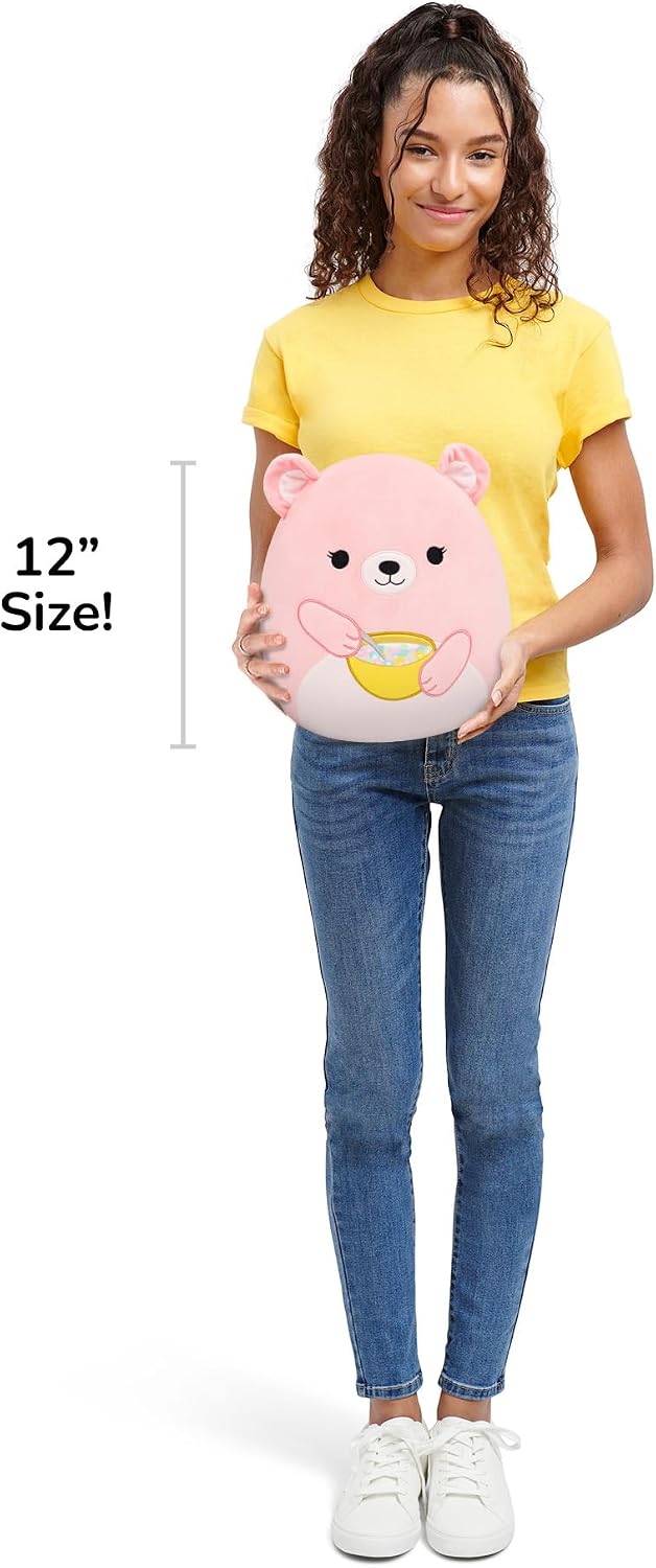 Squishmallows Original de 12 Polegadas – Urso Hominy Segurando uma Tigela de Cereal – Pelúcia Oficial da Jazwares