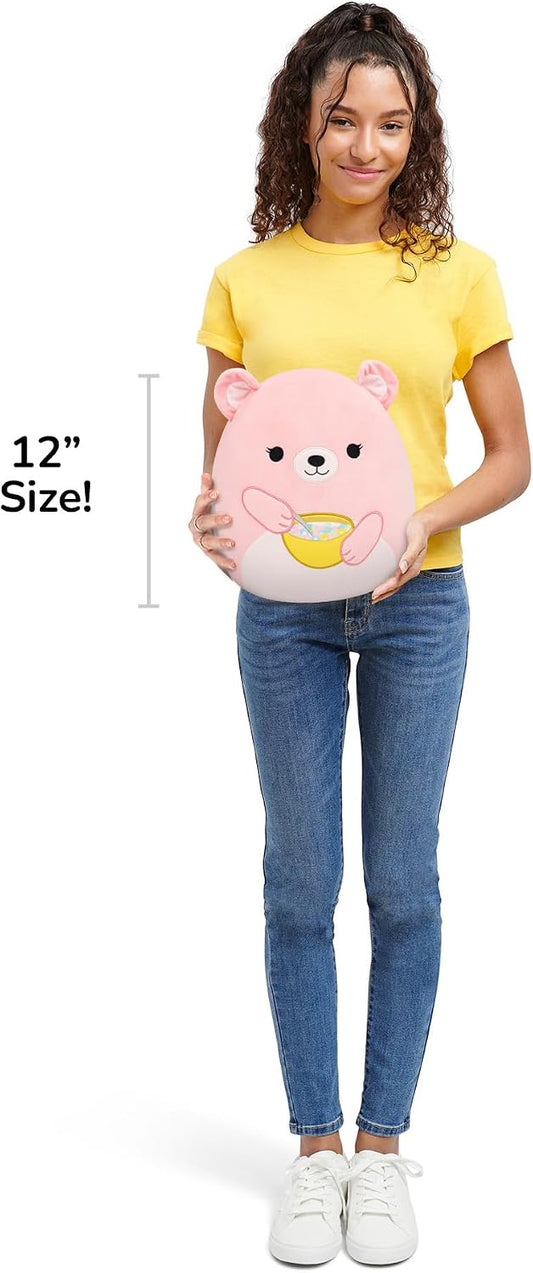 Squishmallows Original de 12 Polegadas – Urso Hominy Segurando uma Tigela de Cereal – Pelúcia Oficial da Jazwares