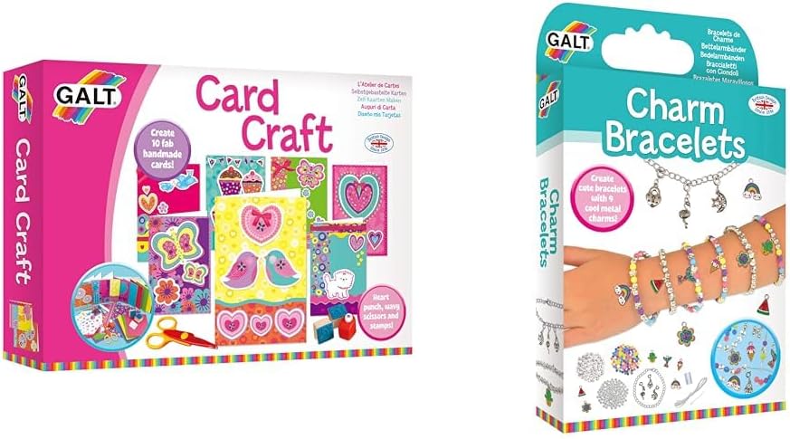 Galt Toys, Artesanato com Cartões, Kits de Artesanato Infantil, A partir de 8 Anos e Brinquedos, Pulseiras com Berloques, Kit de Artesanato Infantil, A partir de 8 Anos