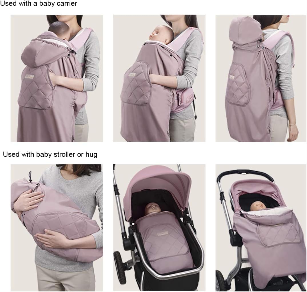 Bebear Capa de inverno para canguru, capa universal com capuz para canguru, adequada para todas as estações, cáqui.