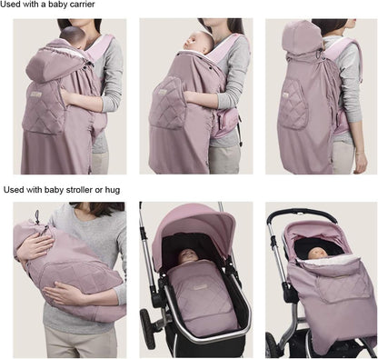 Bebear Capa de inverno para canguru, capa universal com capuz para canguru, adequada para todas as estações, cáqui.