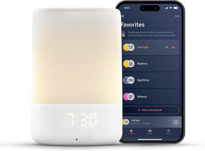 Nanit Sound and Light - Máquina de Som e Luz Noturna Inteligente para Bebês | Monitor de Áudio | Recurso de Alerta de Detecção de Choro | Despertador para Crianças com Função OK to Wake | Monitoramento de Temperatura e Umidade