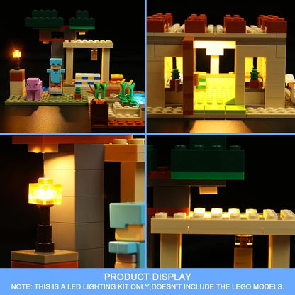 Lego Kit de luz LED para Minecraft Illager Raid, conjunto de iluminação LED para Minecraft Lego 21160 The Illager Raid Village Building - Não inclui modelos